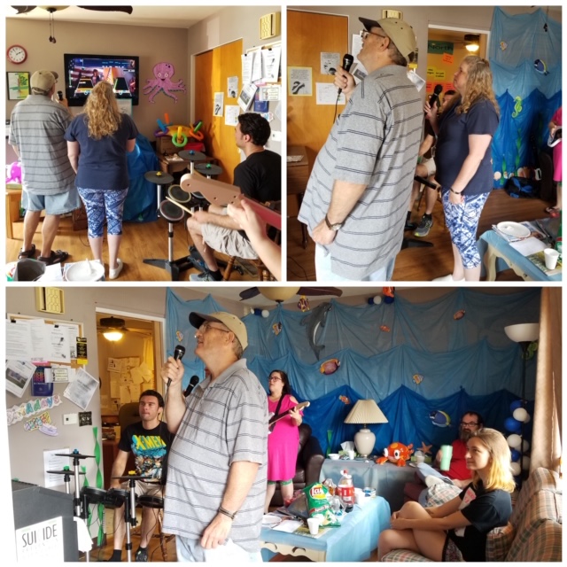 Rock Band activity at Hanover Supportive Living 2&3 office